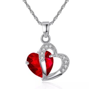 Red Love Heart Sparkle Occasion Necklace