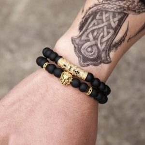 Stylish Lion Head Beaded Bracelet