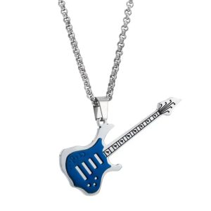 Blue Electric Guitar Necklace
