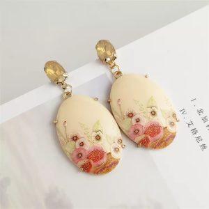 Poppy Garden Art Nouveau Style Earrings