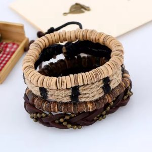 Casual Rustic Style Four Piece Bracelet