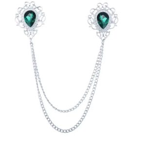 Tie Chain with Green Teardrop Sparkles