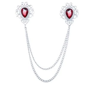Tie Chain with Red Teardrop Sparkles